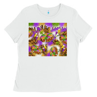 White Mardi Gras with king cake tumbler Ladies Tee - HowdyJamesFarm