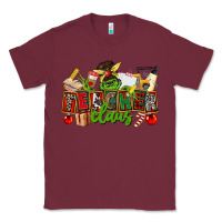 Burgundy teacher claus christmas Classic Tee - CowGirlArtShop