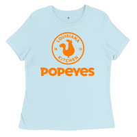 Baby Blue Resto Popeyes Art Ladies Tee - artisFamous