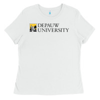 White Depauw College Ladies Tee - artisFamous