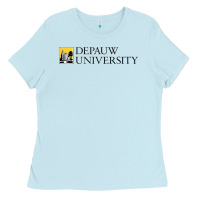 Baby Blue Depauw College Ladies Tee - artisFamous