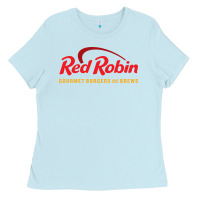 Baby Blue Resto Red Robin Ladies Tee - artisFamous