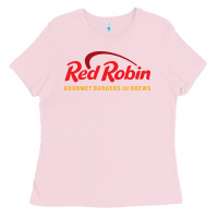 Bubblegum Pink Resto Red Robin Ladies Tee - artisFamous