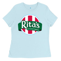 Baby Blue Rita's Italian Cafe Ladies Tee - artisFamous