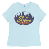 Baby Blue Skyline Chili Resto Ladies Tee - artisFamous
