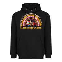 Black back to school rainbow hello sixth grade Heavyweight Hoodie - AdoDesignShop