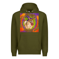 Army Green Halloween Pomeranian Dog Premium Hoodie - LillyAllenDesigns