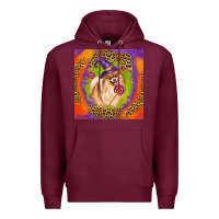 Burgundy Halloween Pomeranian Dog Premium Hoodie - LillyAllenDesigns