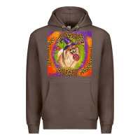 Coffee Halloween Pomeranian Dog Premium Hoodie - LillyAllenDesigns