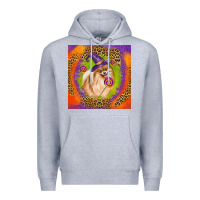 Heather Grey Halloween Pomeranian Dog Premium Hoodie - LillyAllenDesigns