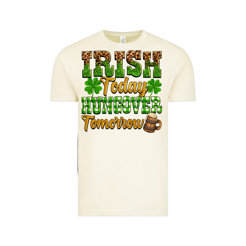 St. Patrick's Irish Today Hungover Tomorrow Vintage Tee by OliviaCreatesArt | Teevron