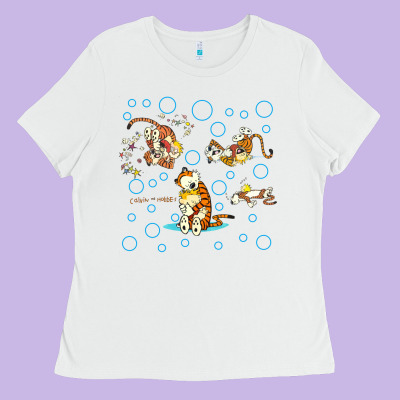 Calvin And Hobbes Ladies Tee Designed By Artisfamous