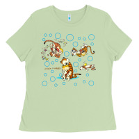 Matcha calvin and hobbes Ladies Tee - artisFamous