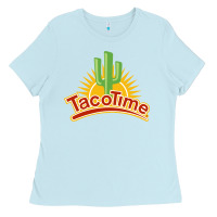 Baby Blue Resto Tacotime Ladies Tee - artisFamous