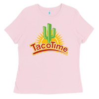 Bubblegum Pink Resto Tacotime Ladies Tee - artisFamous