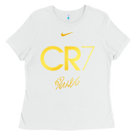 White cr7 graphic Ladies Tee - artisFamous