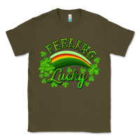 Army Green Feeling lucky with rainbow Classic Tee - RanaPortraitStore