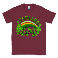 Burgundy Feeling lucky with rainbow Classic Tee - RanaPortraitStore