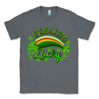 Charcoal Heather Feeling lucky with rainbow Classic Tee - RanaPortraitStore