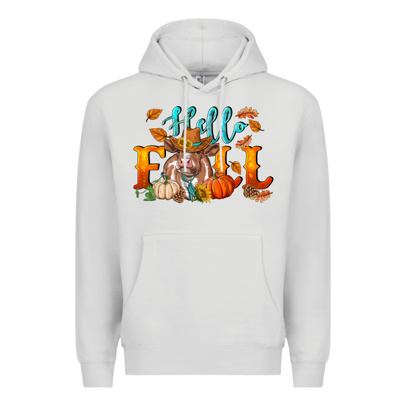 Hello Fall Heifer Cow Premium Hoodie by RanaPortraitStore | Teevron