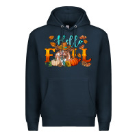 Navy hello fall heifer cow Premium Hoodie - RanaPortraitStore