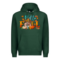 Sports Green hello fall heifer cow Premium Hoodie - RanaPortraitStore