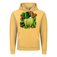 Vintage Mustard st.patrick's day softball Vintage Hoodie - FaDigitalArtStudio
