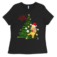 Black Winnie The Pooh- Merry christmas Ladies Tee - artisFamous