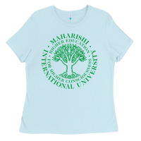 Baby Blue Maharishi International College Ladies Tee - artisFamous