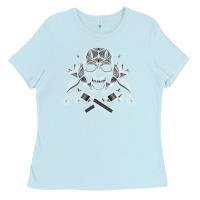 Baby Blue guns & roses 7 Ladies Tee - artisFamous