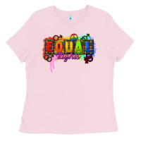 Bubblegum Pink Equal rights Ladies Tee - CowGirlArtShop