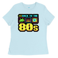 Baby Blue BACK TO THE 80S Ladies Tee - artisFamous