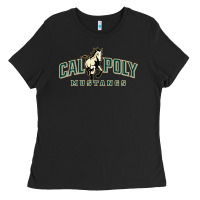 Black cal poly mustangs Ladies Tee - artisFamous