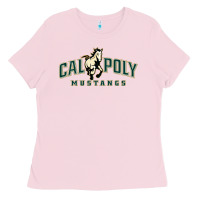 Bubblegum Pink cal poly mustangs Ladies Tee - artisFamous