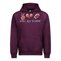 Mauve Wine peace love football Urban Hoodie - JahusDesignShop