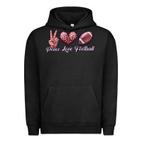 Pigment Black peace love football Urban Hoodie - JahusDesignShop