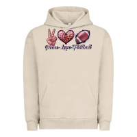 Pigment French Oak peace love football Urban Hoodie - JahusDesignShop