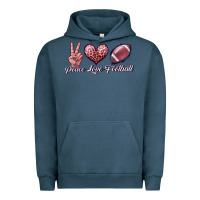 Pigment Midnight Navy peace love football Urban Hoodie - JahusDesignShop