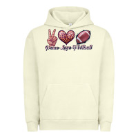 Pigment Pistachio peace love football Urban Hoodie - JahusDesignShop