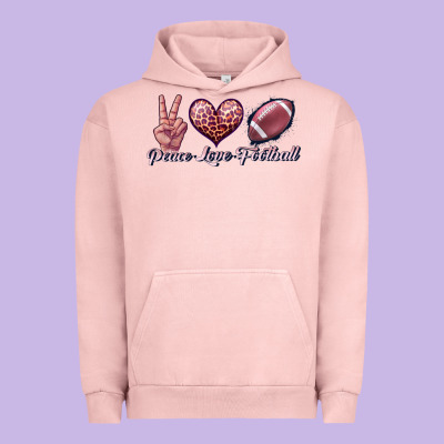 Peace Love Football Urban Hoodie Designed By Jahusdesignshop