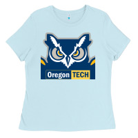 Baby Blue Oregon Tech Gift Ladies Tee - artisFamous