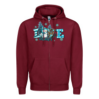 Burgundy love winter Zipper Hoodie - AdoDesignShop