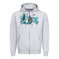Heather Grey love winter Zipper Hoodie - AdoDesignShop
