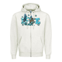 Oatmeal Heather love winter Zipper Hoodie - AdoDesignShop