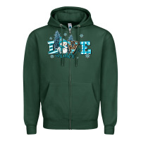 Sports Green love winter Zipper Hoodie - AdoDesignShop