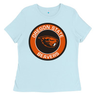 Baby Blue Oregon College Gift Ladies Tee - artisFamous