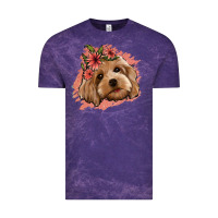 Cloud Purple cockapoo floral pink glitter Vintage Tee - Jasminsmagicworld
