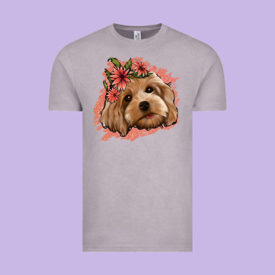 Cockapoo Floral Pink Glitter Vintage Tee Designed By Jasminsmagicworld