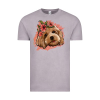 Vintage Zinc cockapoo floral pink glitter Vintage Tee - Jasminsmagicworld