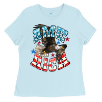 Baby Blue American Eagle Ladies Tee - HowdyJamesFarm